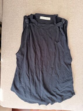 We The Free Black Knot-Shoulder Tank